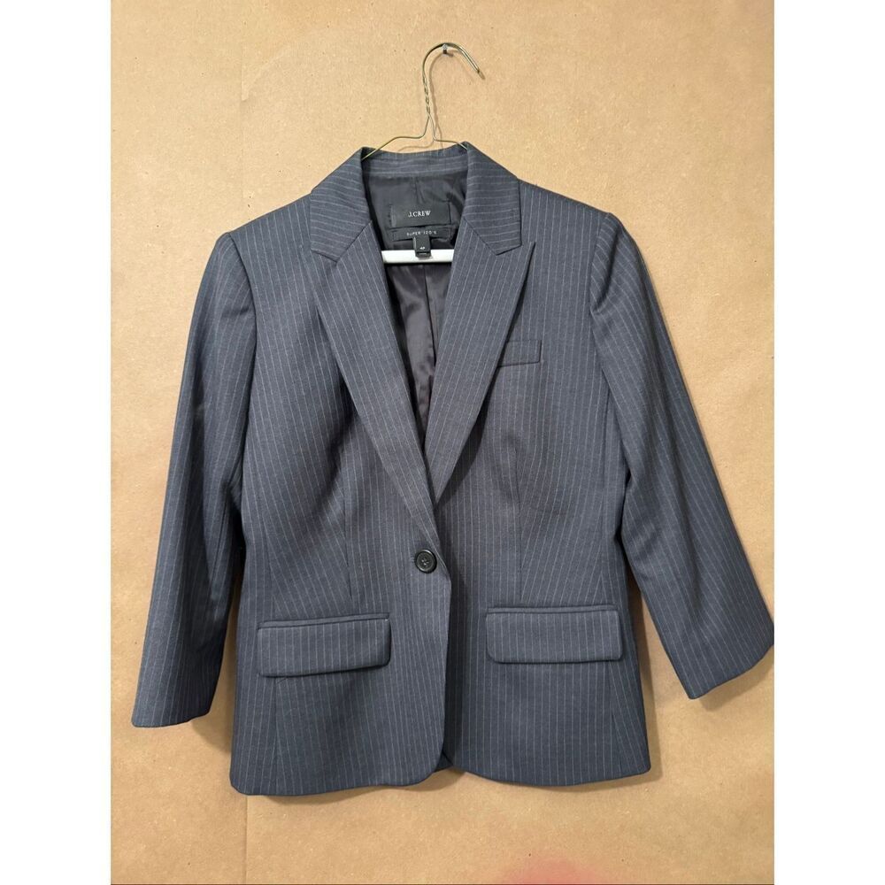 JCrew Pinstripe Wool Blazer